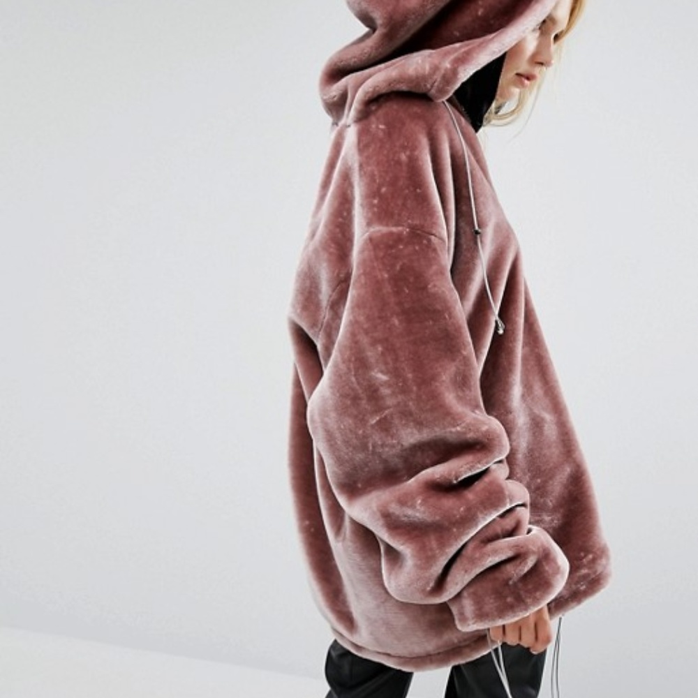 NWT** Faux Fur Hoodie By Story Of Lola TOPSHOP